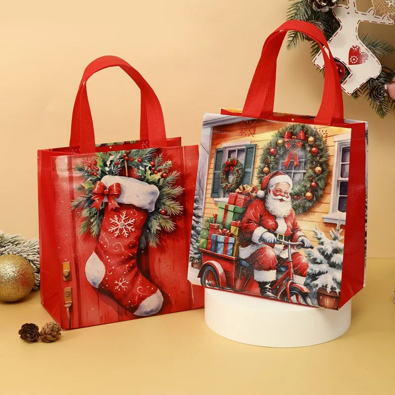 4/8pcs Christmas Gift Bag Santa Non-Woven Bag Christmas Decorations For Home 2025 Xmas Navidad Noel Gifts New Year Packaging Bag GLOBGRIP®