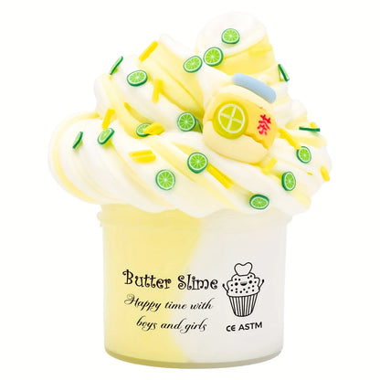 2.37oz Fluffy Two-Tone Butter Slime Super Soft Clay Stretchy Non-sticky Party Favors Slime Charms Toys Education Birthday Gifts GLOBGRIP®