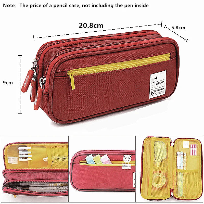 Large Capacity Pencil Case Stationery Cute Boys Girls Gift Pen Bag Pen Box Pencil Cases Storage Student School Office Supplies GLOBGRIP®