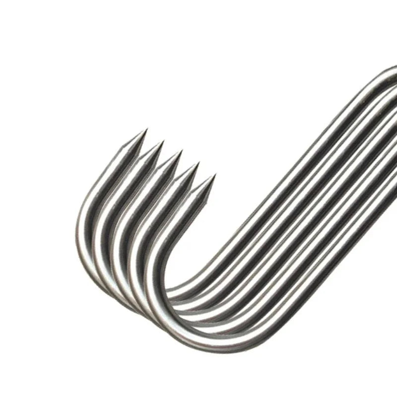 Stainless Steel S Hooks with Sharp Tip Utensil Meat Clothes Hanger Hanging Hooks for Butcher Shop Kitchen Baking Tools GLOBGRIP®