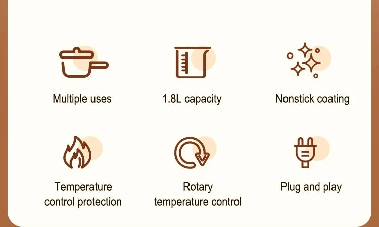 Multi Cookers Electric Pot Household Non-stick Pan Hot Pot Rice Cooker Cooking Appliances Electric Rice Cooker GLOBGRIP®