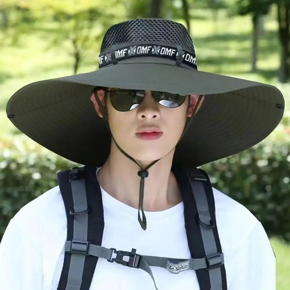 Summer Large Sun Hat Men Women Breathable Fishing Caps Sun UV Protection Mesh Fisherman Hat Hiking Outdoor Beach Cap GLOBGRIP®