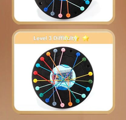 New Kid Rope Knots Puzzle  Board Game Color Line Twisted Connected Ropes Logic Thinking Table Game Parent Child Interactive Toy GLOBGRIP®