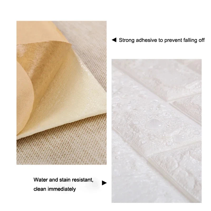 70cmx2m Meter Foam 3D Wall Stickers Self Adhesive Panel Home Decor Living Room Bedroom House Decoration Bathroom Brick Wallpaper GLOBGRIP®
