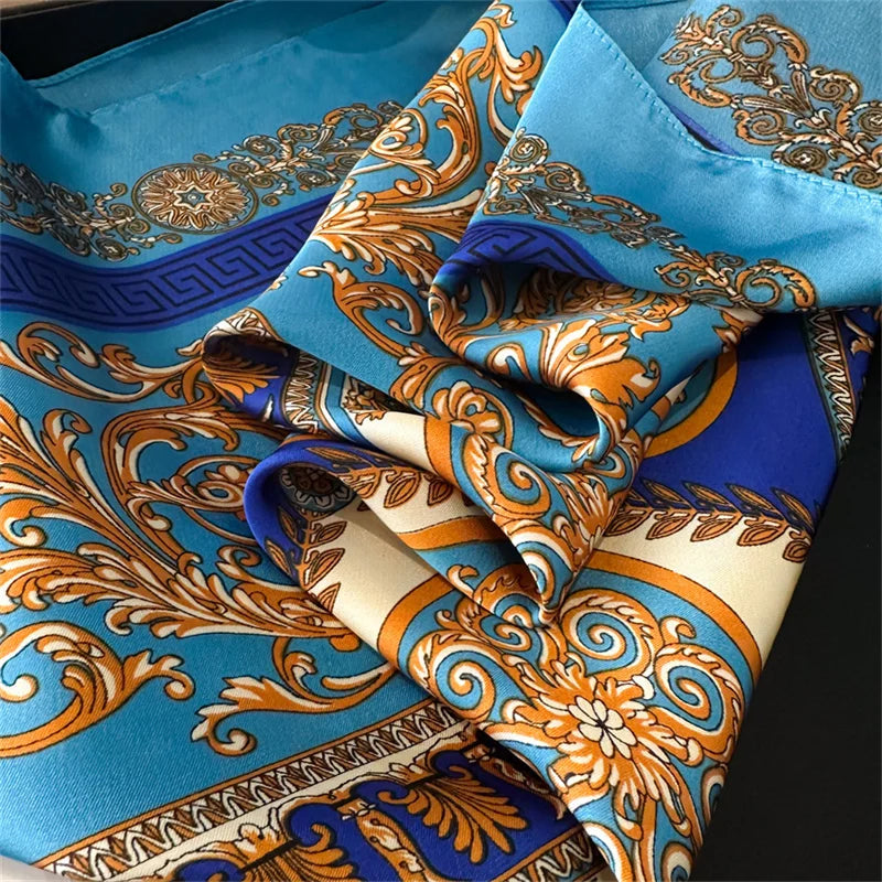 2024 New Fashion 70X70cmPrinted Women's Scarf Pashmina Silk Scarf Square Shawl Decorative Headband Neck Luxury Design Bandana GLOBGRIP®