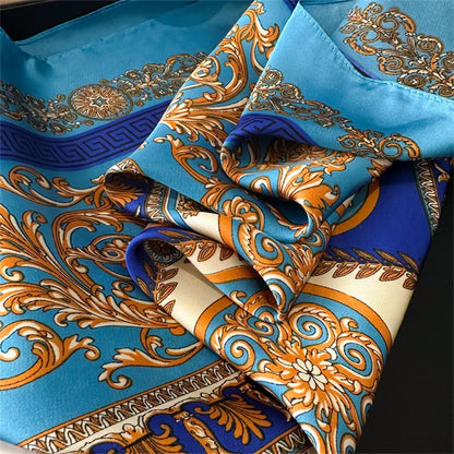 2024 New Fashion 70X70cmPrinted Women's Scarf Pashmina Silk Scarf Square Shawl Decorative Headband Neck Luxury Design Bandana GLOBGRIP®