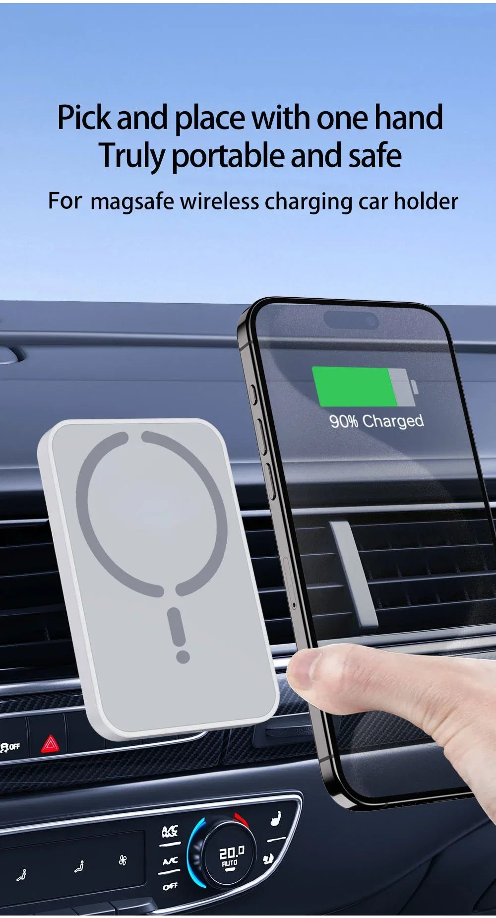 Magnetic Wireless Car Charger – Air Outlet GLOBGRIP®