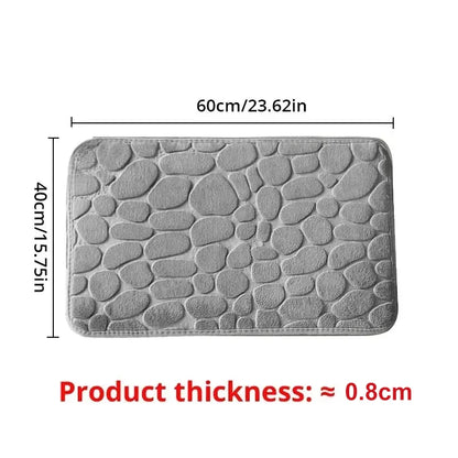 GLOBGRIP anti slip pebble floor mat in gray with 60cm by 40cm dimensions and 0.8cm thickness