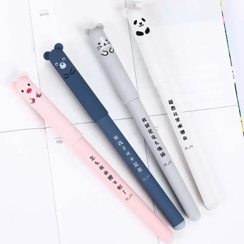 🐻🐷🐱 Kawaii Pig, Bear & Cat Erasable Gel Pen Refills GLOBGRIP®