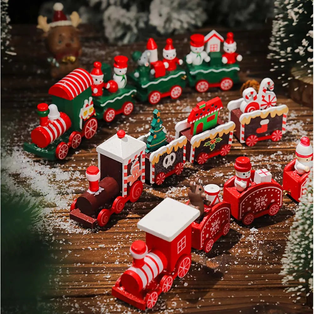 Christmas Wood Train Decoration,Christmas Ornaments With Moving Train,Home Noel,Happy New Year 2025 Gifts GLOBGRIP®