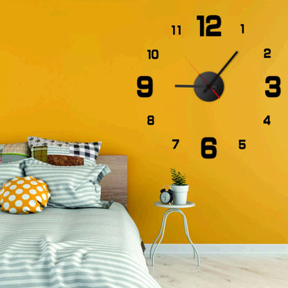 3D Creative Frameless DIY Wall Hanging Clock Wall Stickers Home Mute Digital Clock Living Room Office Wall Decoration GLOBGRIP®
