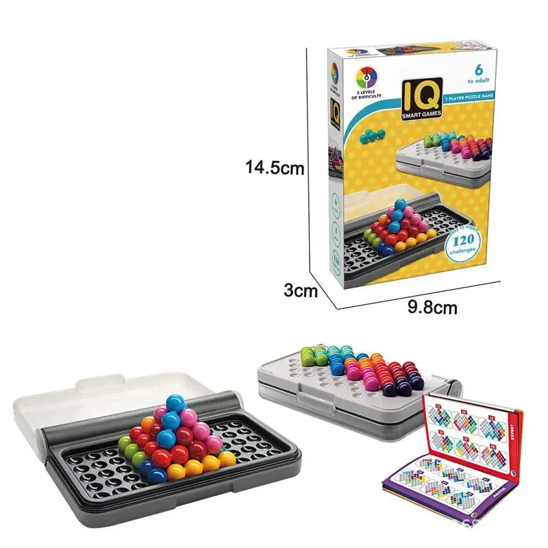 🧠 120 Challenges IQ 3D Puzzle Board Game - 2D GLOBGRIP®