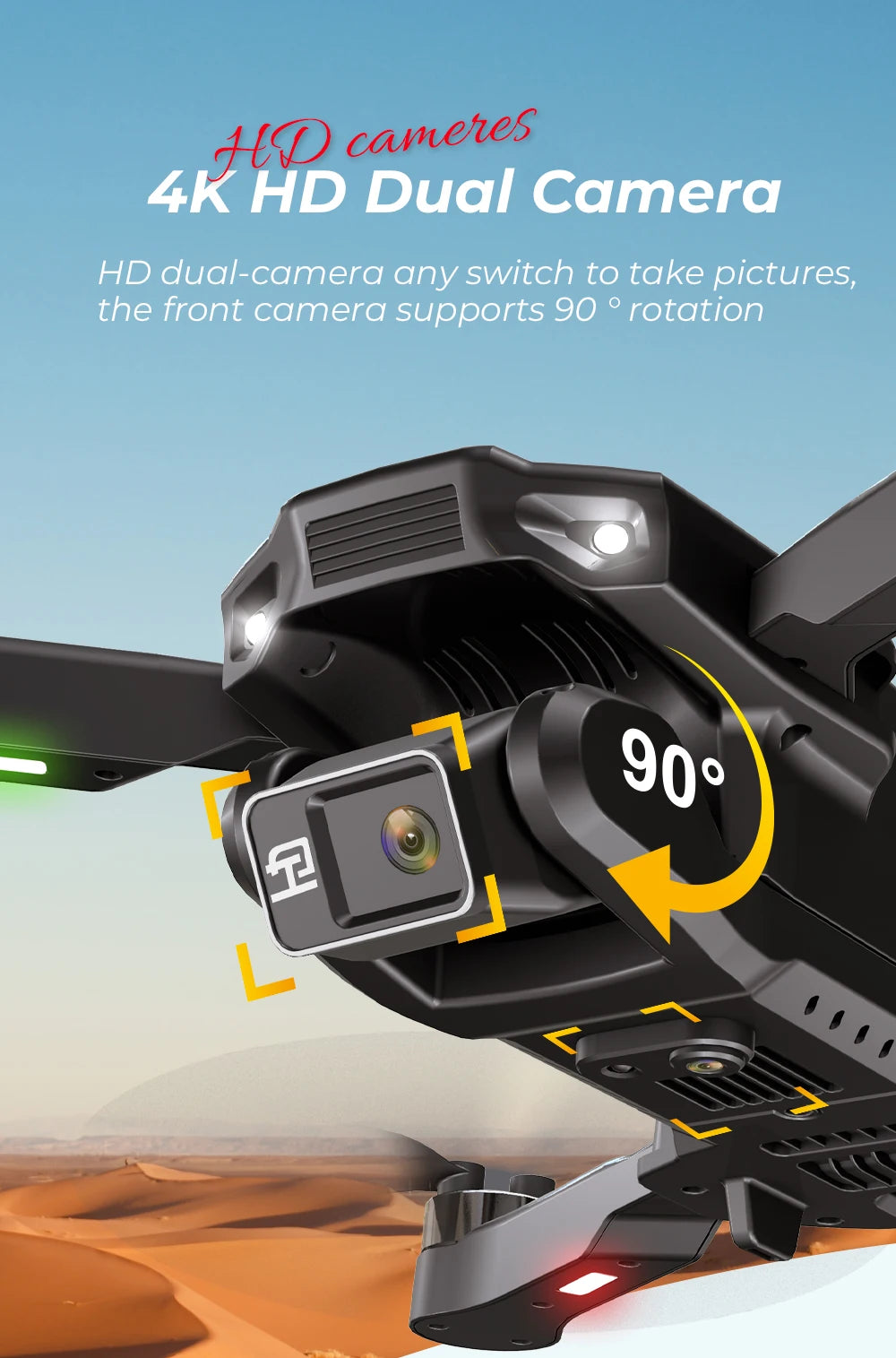 KBDFA New Drone H16 GPS Professional Dual Camera Dron Quadcopter Brushless Aerial Photography Laser Obstacle Avoidance RC Toy GLOBGRIP®