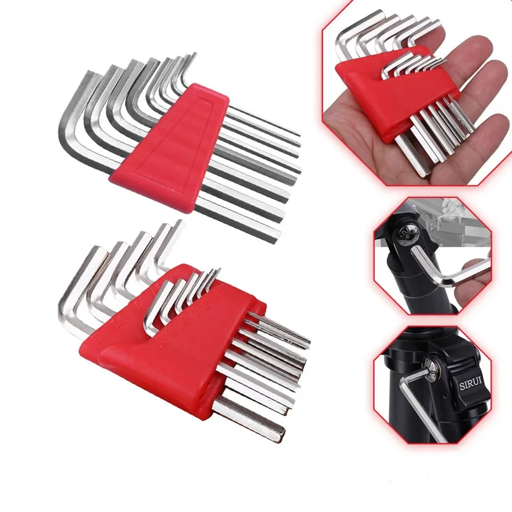 5/8/11 Pcs Metric Allen Wrench Set Inch Wrench L Wrench Keys Size Allen Key Short Arm Vehicle Repair Tool Set Home Hand Tools GLOBGRIP®
