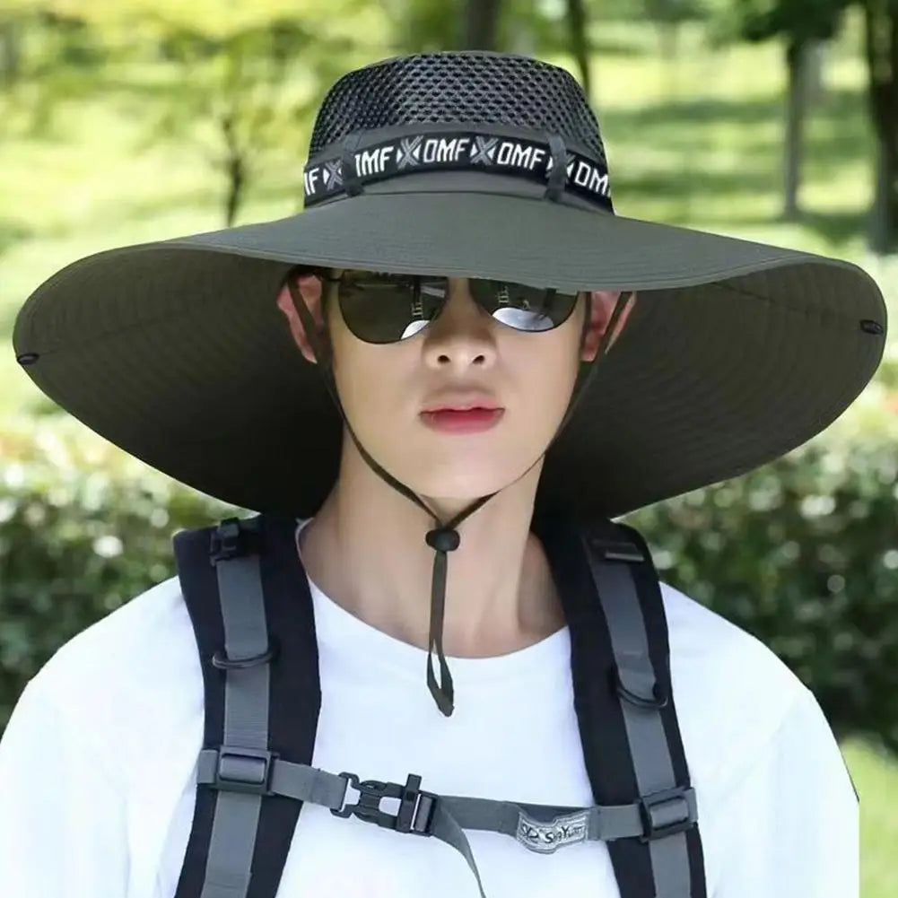 Summer Large Sun Hat Men Women Breathable Fishing Caps Sun UV Protection Mesh Fisherman Hat Hiking Outdoor Beach Cap GLOBGRIP®
