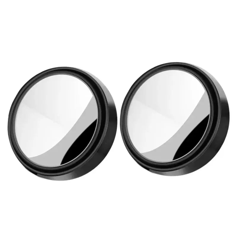 GLOBGRIP round blind spot mirrors with black frames for enhanced vehicle safety and improved rear visibility