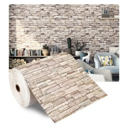 70cmx2m Meter Foam 3D Wall Stickers Self Adhesive Panel Home Decor Living Room Bedroom House Decoration Bathroom Brick Wallpaper GLOBGRIP®