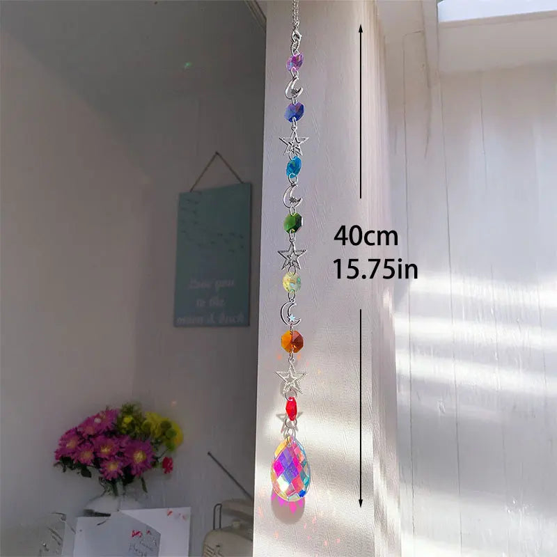 Crystal Wind Chime Rainbow Maker Sun Catcher Dream Catcher Pendant Home Garden Decor Wind Chime, Holiday, Festival, Home Decor, GLOBGRIP®