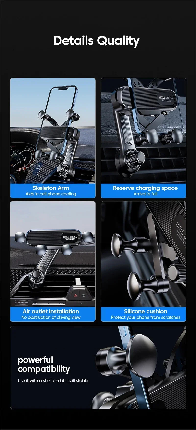 Gravity Car Phone Holder Air Vent Clip GLOBGRIP®