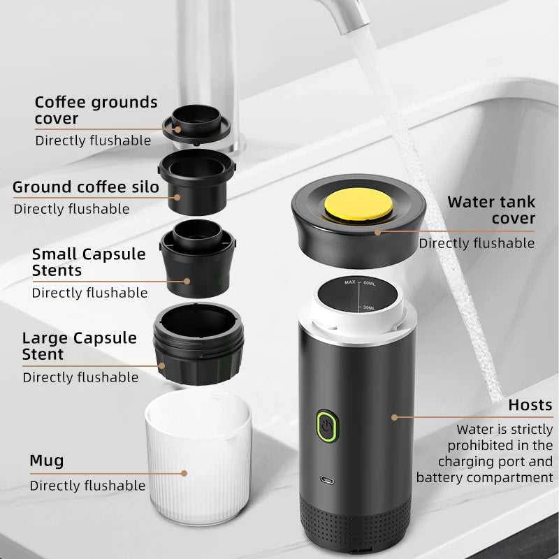 Portable Espresso Coffee Machine | Wireless 3-in-1 Travel Coffee Maker | GLOBGRIP® GLOBGRIP®