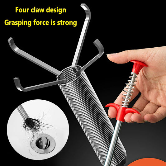 60cm Spring Pipe Dredging Tools, Drain Snake, Drain Cleaner Sticks Clog Remover Cleaning Household for Kitchen Bending Sink Tool GLOBGRIP®