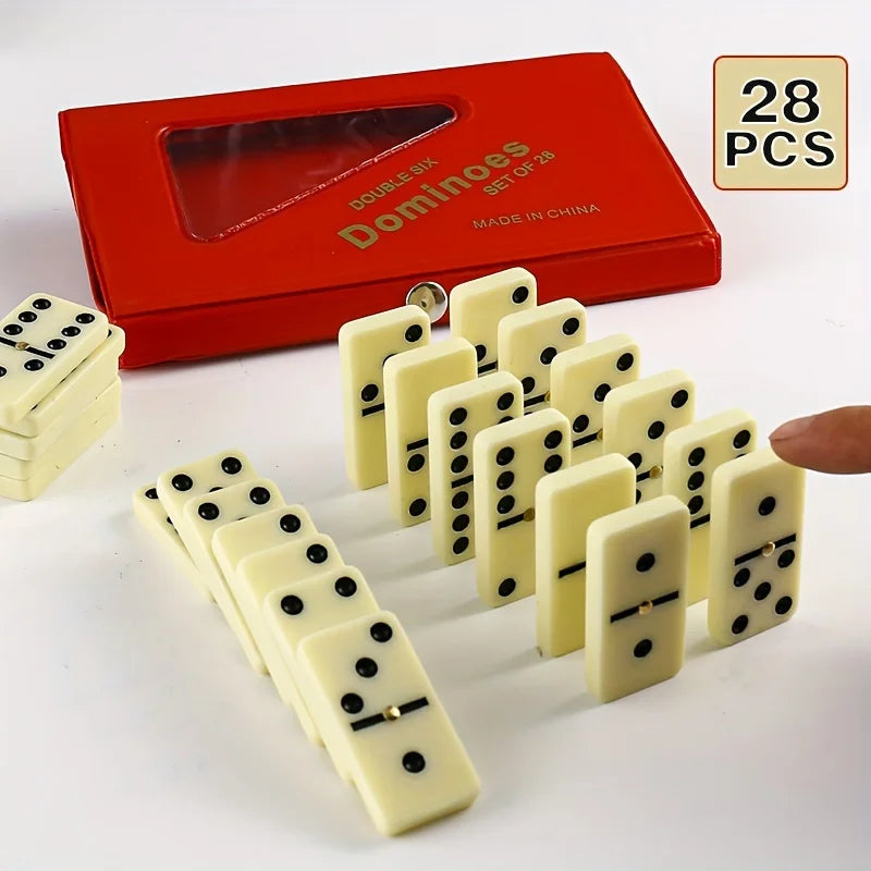 Domino chess set-high-quality board game toys, equipped with sturdy PVC storage boxes, very suitable for family game nights GLOBGRIP®