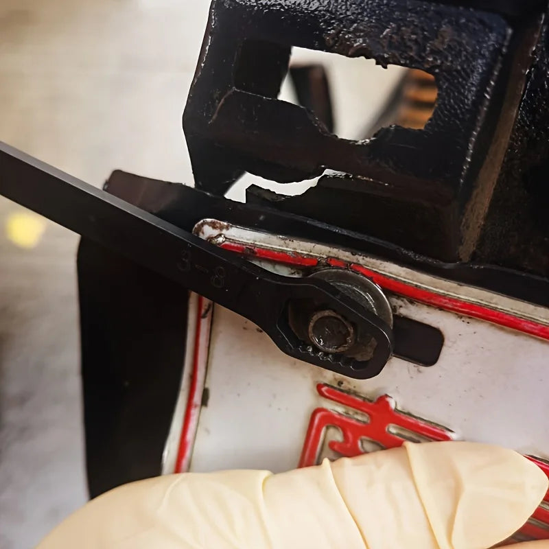 1pc Multi functional black 150mm long T-shaped wrench, adjustable self tightening double head wrench, portable manual tool for a GLOBGRIP®