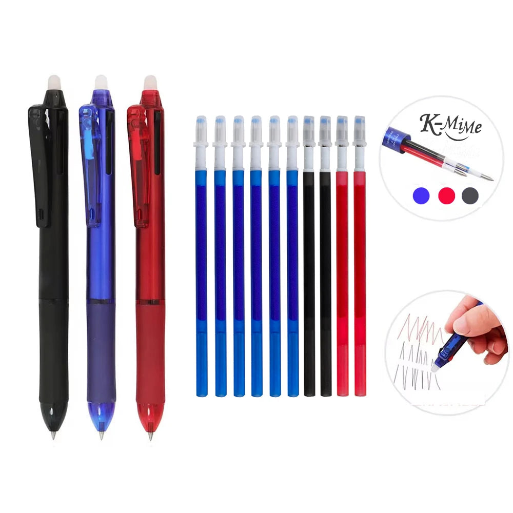 3-in-1 Colored Erasable Pen Set GLOBGRIP®