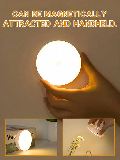 Smart LED night light with human body motion sensor wireless magnetic USB rechargeable




