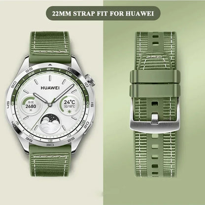 22mm Nylon Silicone Watch Bands For HUAWEI GT 4 46mm/Watch 4 Pro/GT 3 Sport Replacement Band for Samsung Galaxy Watch 6/5 Strap GLOBGRIP®