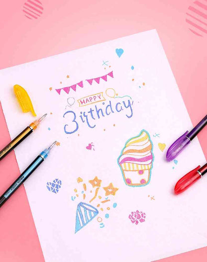 Metallic Glitter Gel Pens | 12–24PCS Colorful Art Markers | GLOBGRIP® GLOBGRIP®