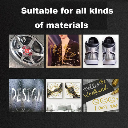 2/1Pc Brush Metallic Marker Pens Gold Silver Color Permanent Art Marker For Manga Crafts Scrapbooking School Stationery Supplies GLOBGRIP®