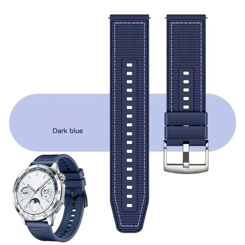 22mm Nylon Silicone Watch Bands For HUAWEI GT 4 46mm/Watch 4 Pro/GT 3 Sport Replacement Band for Samsung Galaxy Watch 6/5 Strap GLOBGRIP®