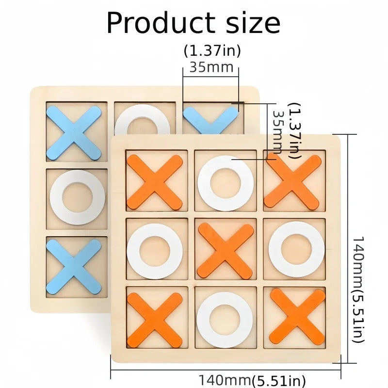 🧩 XO Tic Tac Toe Wooden Board Game GLOBGRIP®