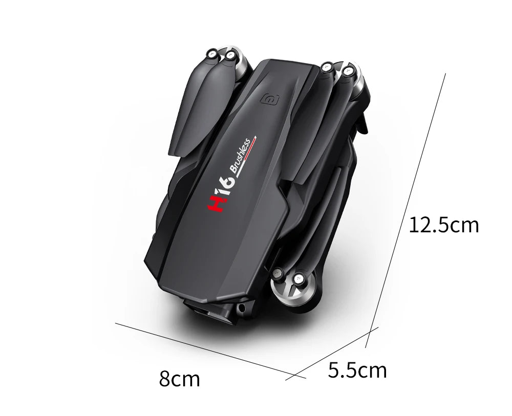 KBDFA New Drone H16 GPS Professional Dual Camera Dron Quadcopter Brushless Aerial Photography Laser Obstacle Avoidance RC Toy GLOBGRIP®