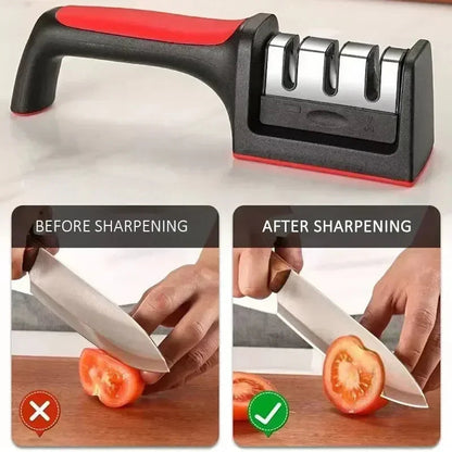 🔪 3-Segment Knife Sharpener | Industrial Anti-Slip Solution GLOBGRIP®