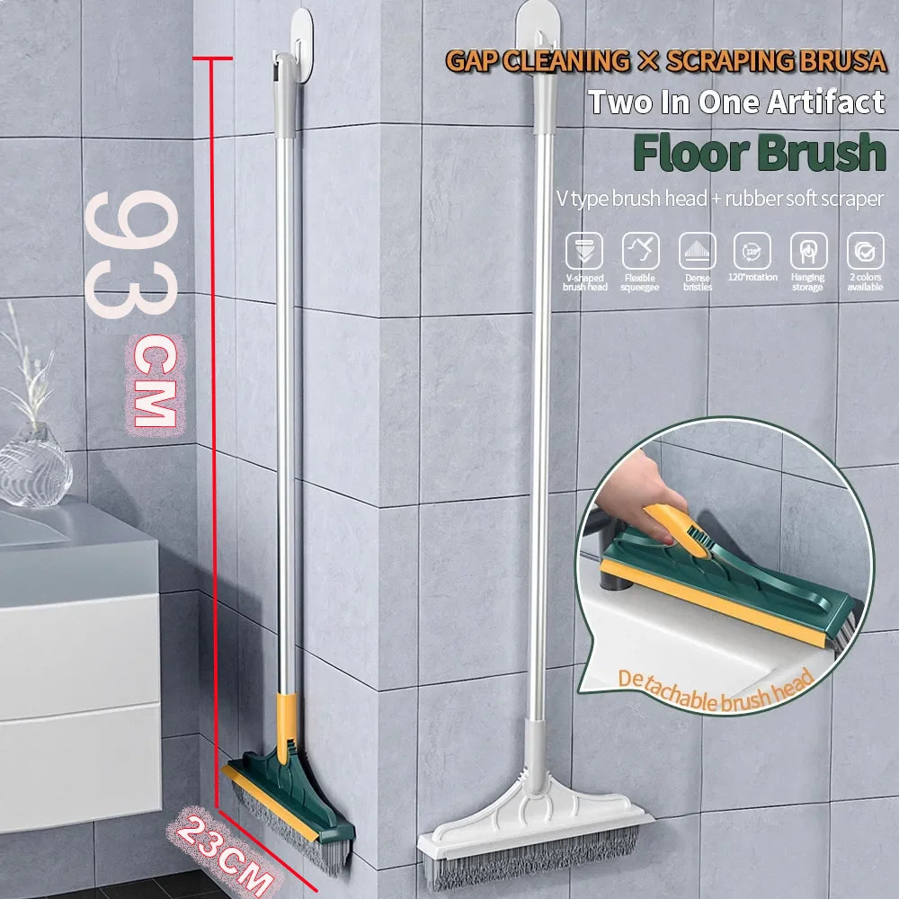 3 In 1 Cleaning Brush Cleaner Brush For Cleaning Bathroom Brush With Long Handle Rotating Floor Brush Crevice Brush GLOBGRIP®