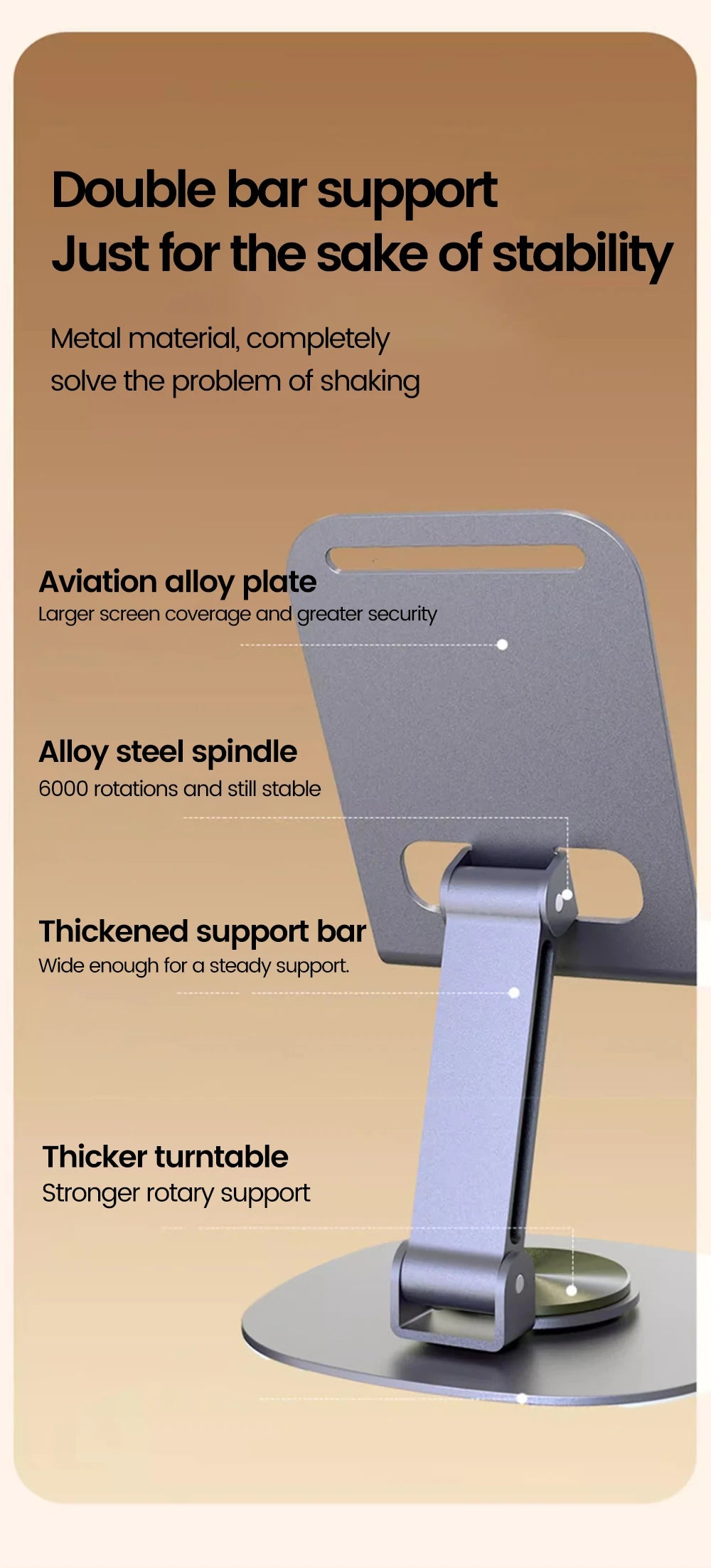 Olaf Rotating Table Cell Phone Holder Support Desktop Stand For iPad Samsung iPhone 15 14 13 Mobile Mount GLOBGRIP®