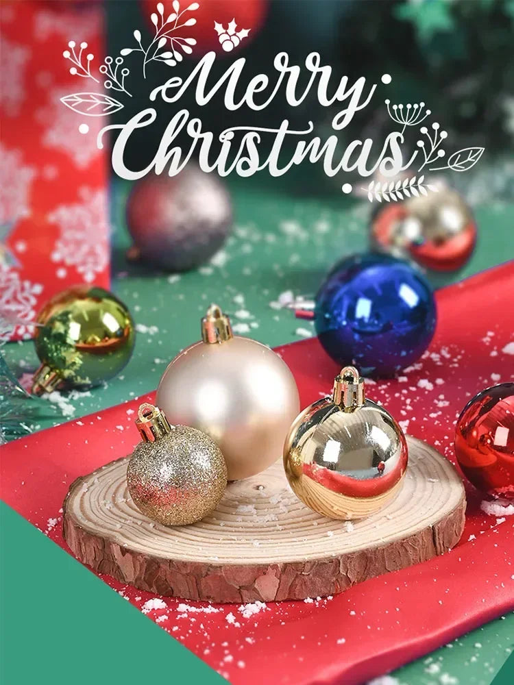 24Pcs 3/4/6CM Christmas Balls Big Ball Christmas Tree Pendant Ornaments for Party Decor 2025 New Year Navidad Gifts Accessory GLOBGRIP®
