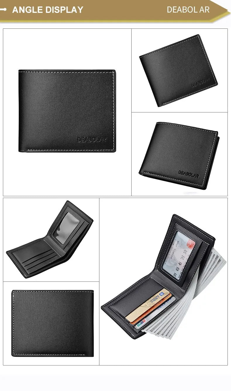 Pu Leather Men Short Wallet Thin Style Folding Young Men Credit Card Holder Wallet GLOBGRIP®