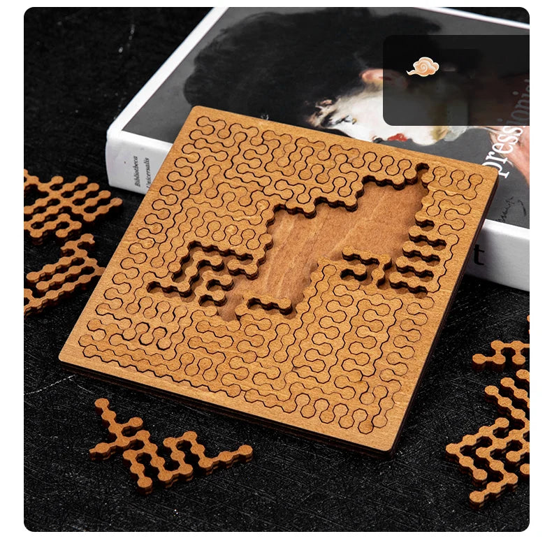 Impossible Wooden Puzzle IQ Puzzles for Adults Impossible JigSaw Puzzles Brain-teaser Ten Level Difficulty Tangram Board Games GLOBGRIP®