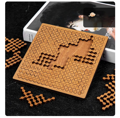Impossible Wooden Puzzle IQ Puzzles for Adults Impossible JigSaw Puzzles Brain-teaser Ten Level Difficulty Tangram Board Games GLOBGRIP®