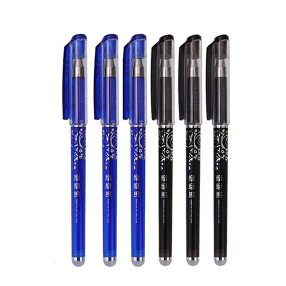 0.5mm Erasable Gel Pen Set Black Blue Red Ink Refill Rod Kawaii Pens Washable Handle School Office Supplies Writing Stationery GLOBGRIP®