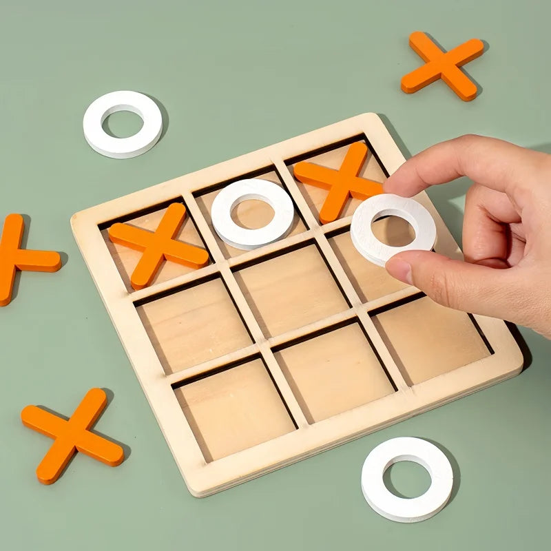 🧩 XO Tic Tac Toe Wooden Board Game GLOBGRIP®