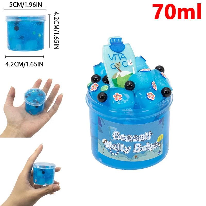 70/300ml Large Capacity Crunchy Slime Kit Premade Crystal Slime Set Super Soft And Non-Sticky Jelly Cube Slime Party Favor Gifts GLOBGRIP®