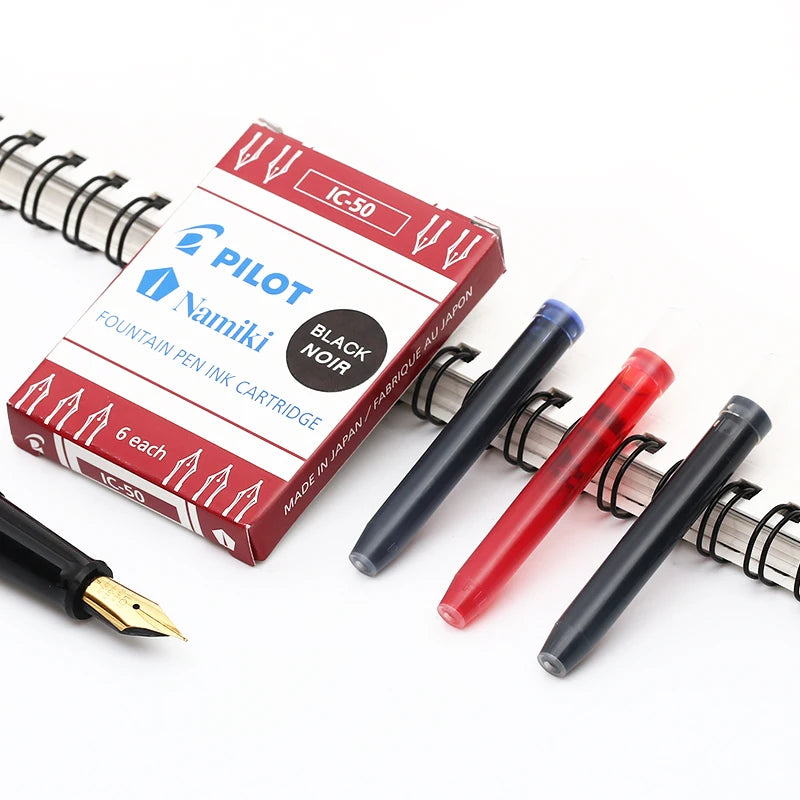 6Pcs/Box Japan Pilot Fountain Pen Ink Bladder IC-50 Waterproof Ink Non-carbon Ink Gall for Smiley Face 78g/88g Fountain Pens GLOBGRIP®