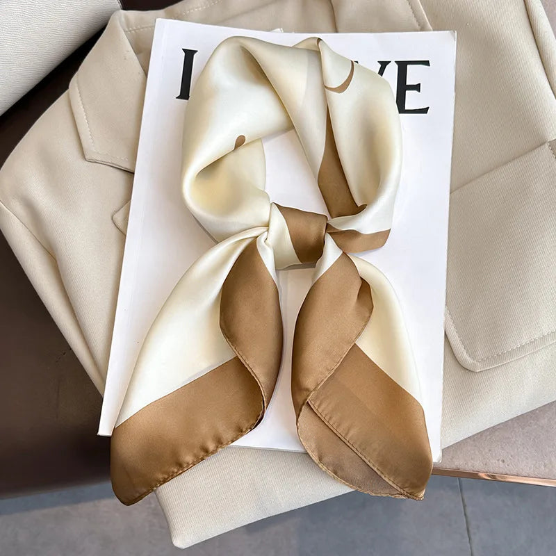 2024 New Fashion 70X70cmPrinted Women's Scarf Pashmina Silk Scarf Square Shawl Decorative Headband Neck Luxury Design Bandana GLOBGRIP®