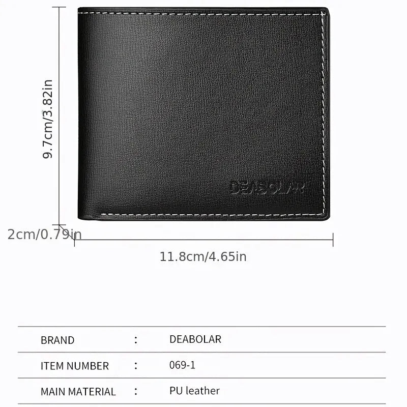 Pu Leather Men Short Wallet Thin Style Folding Young Men Credit Card Holder Wallet GLOBGRIP®
