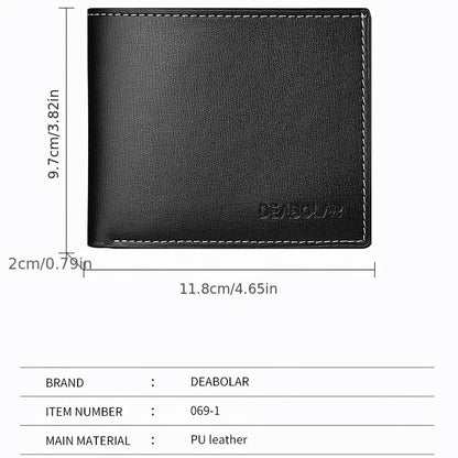 Pu Leather Men Short Wallet Thin Style Folding Young Men Credit Card Holder Wallet GLOBGRIP®