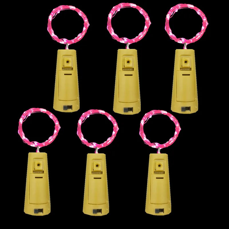 6pcs Bottle Light Battery Power LED Wine Bottle Cork Light String Fairy Christmas Garland for Bar Wedding Xmas Party Decoration GLOBGRIP®